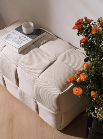 สตูลผ้าลูกฟูก MY DOLLS HOUSE COZY CUBE 70 ซม. สีขาว_2